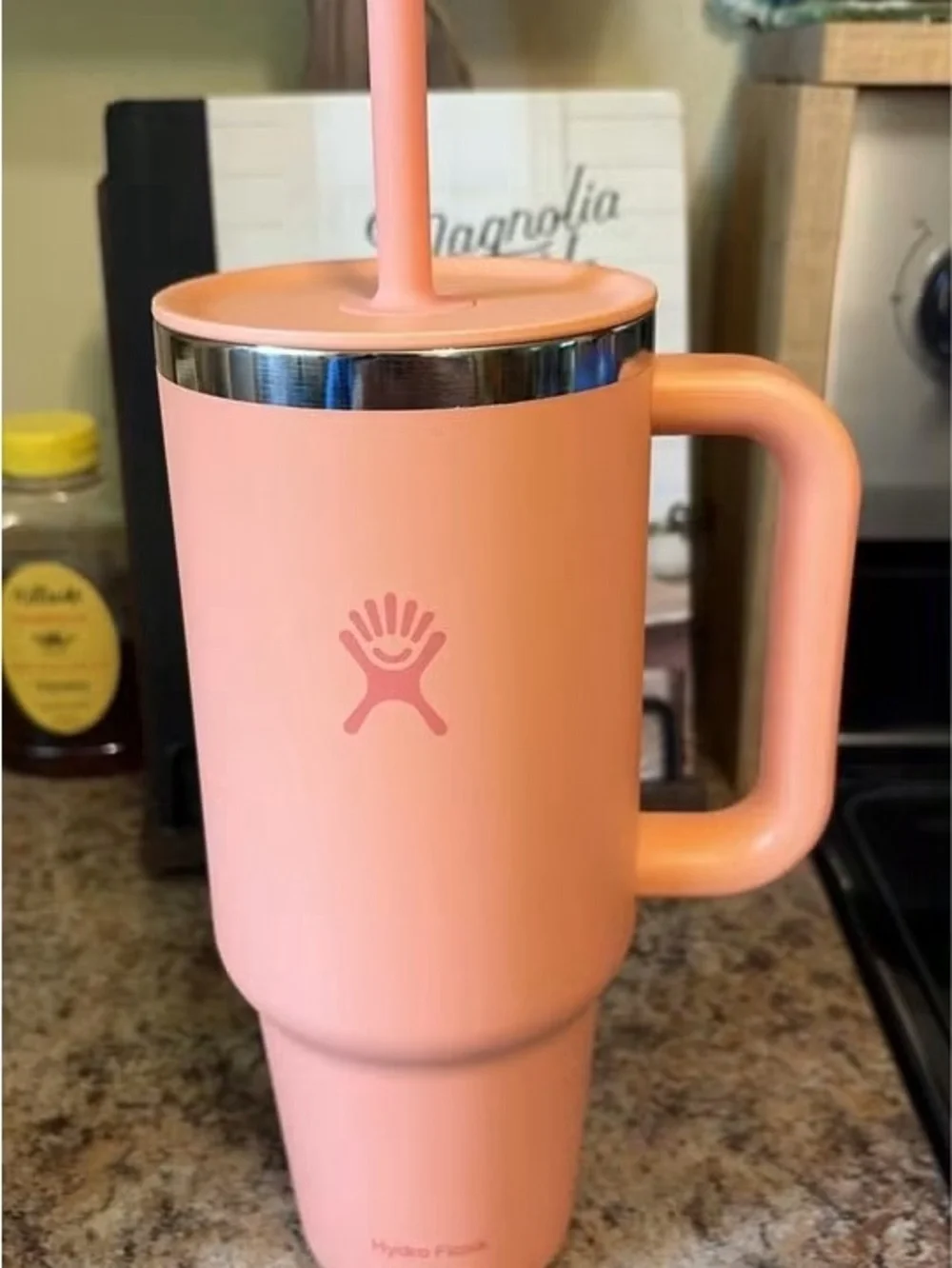 Hydro Flask Coral Pink 40oz Insulated Handle Tumbler